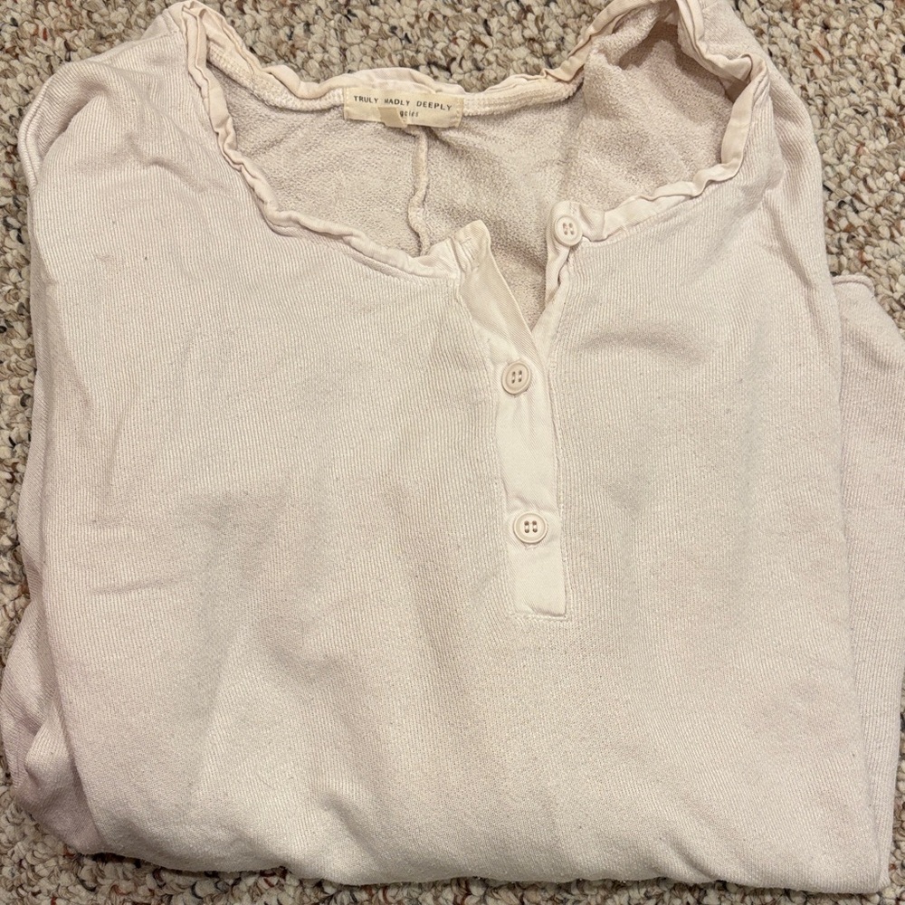 Truly Madly Deeply Cream Button-Up Top